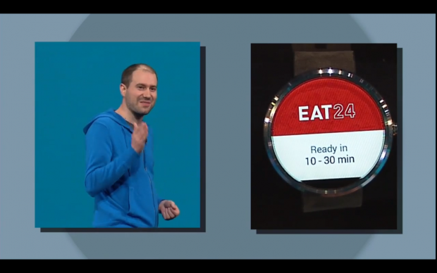 Die Präsentation von Android Wear während der Google I/O. (Screenshot: Golem.de)